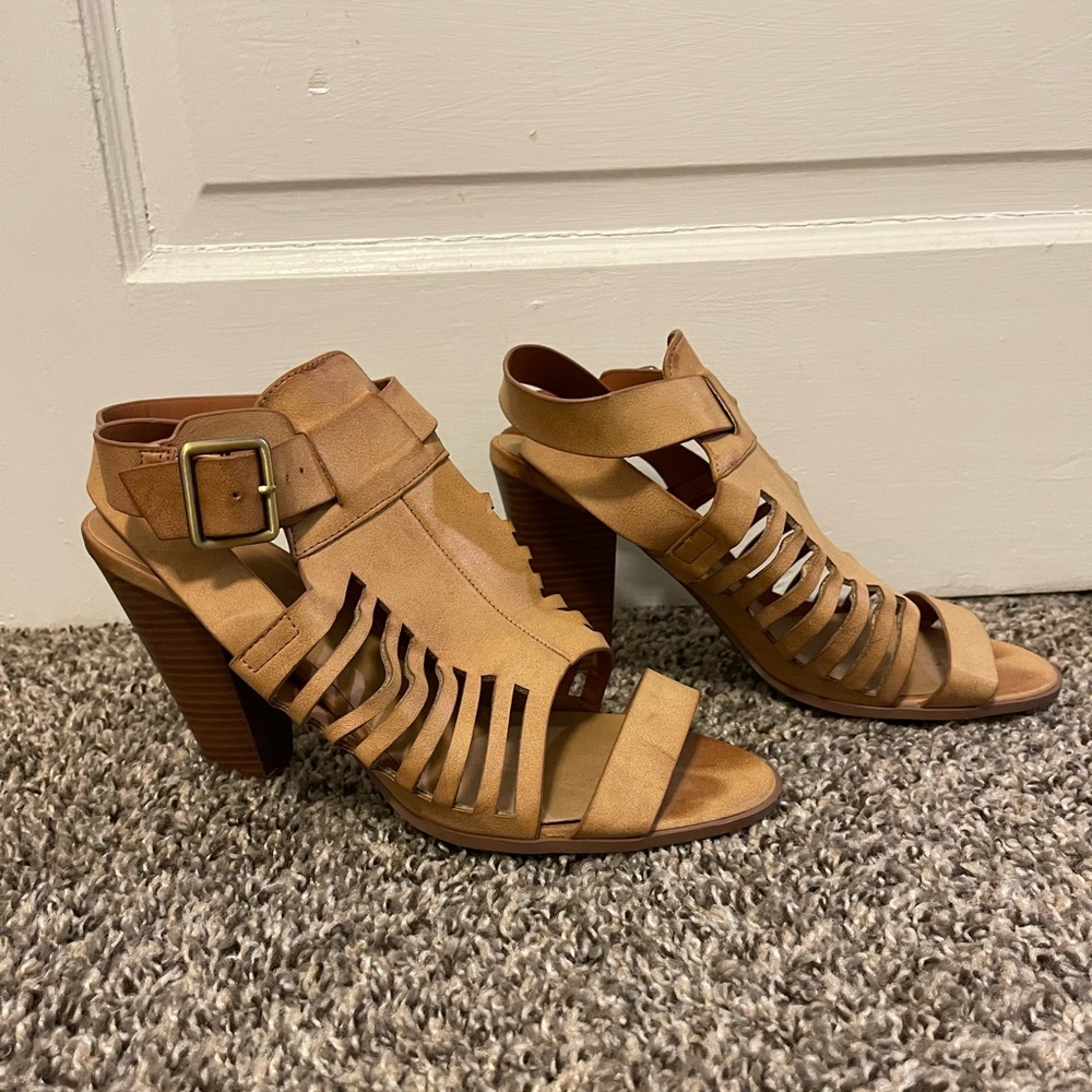 Block Heel Cage Sandal